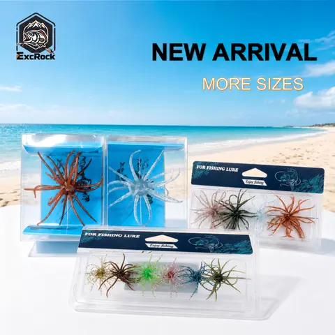EXCROCK 2PCS/4PCS/6PCS with box Sea Urchin Soft Bait for Bass Trout Fishing, Floating Biomimetic Soft Lure, TPE Artificial Fish Attractant, Fishing Lures, Floating Swimming Lures