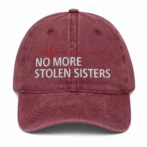 Embroidered No More Stolen Sisters MMIW Statement Hat, Awareness Cap, Gift for Advocates, Symbolic Support Indigenous Women