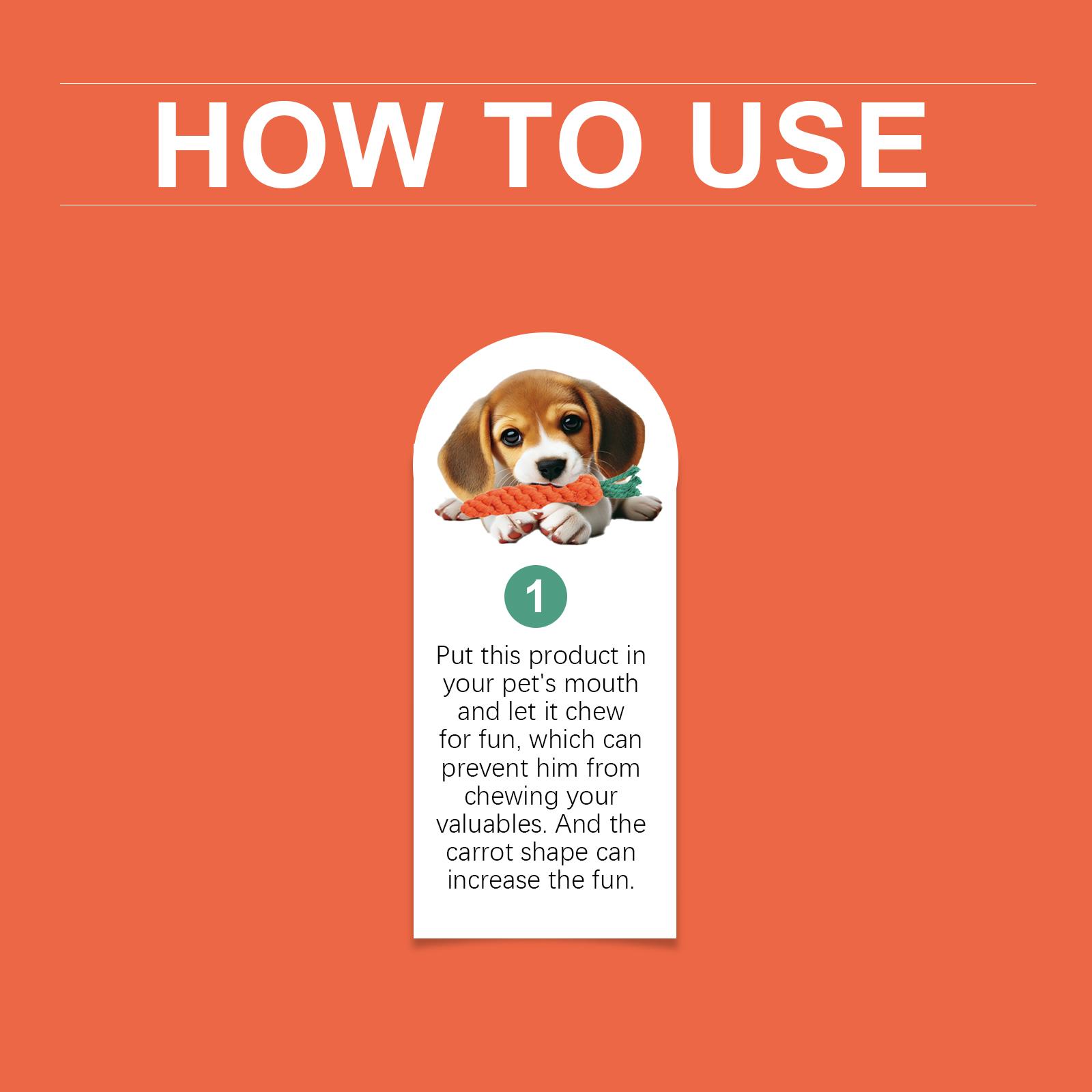 2-Pack EelJoy Pet Teething Carrots Cute Chewable Teethers for Dental Care and Bite Prevention