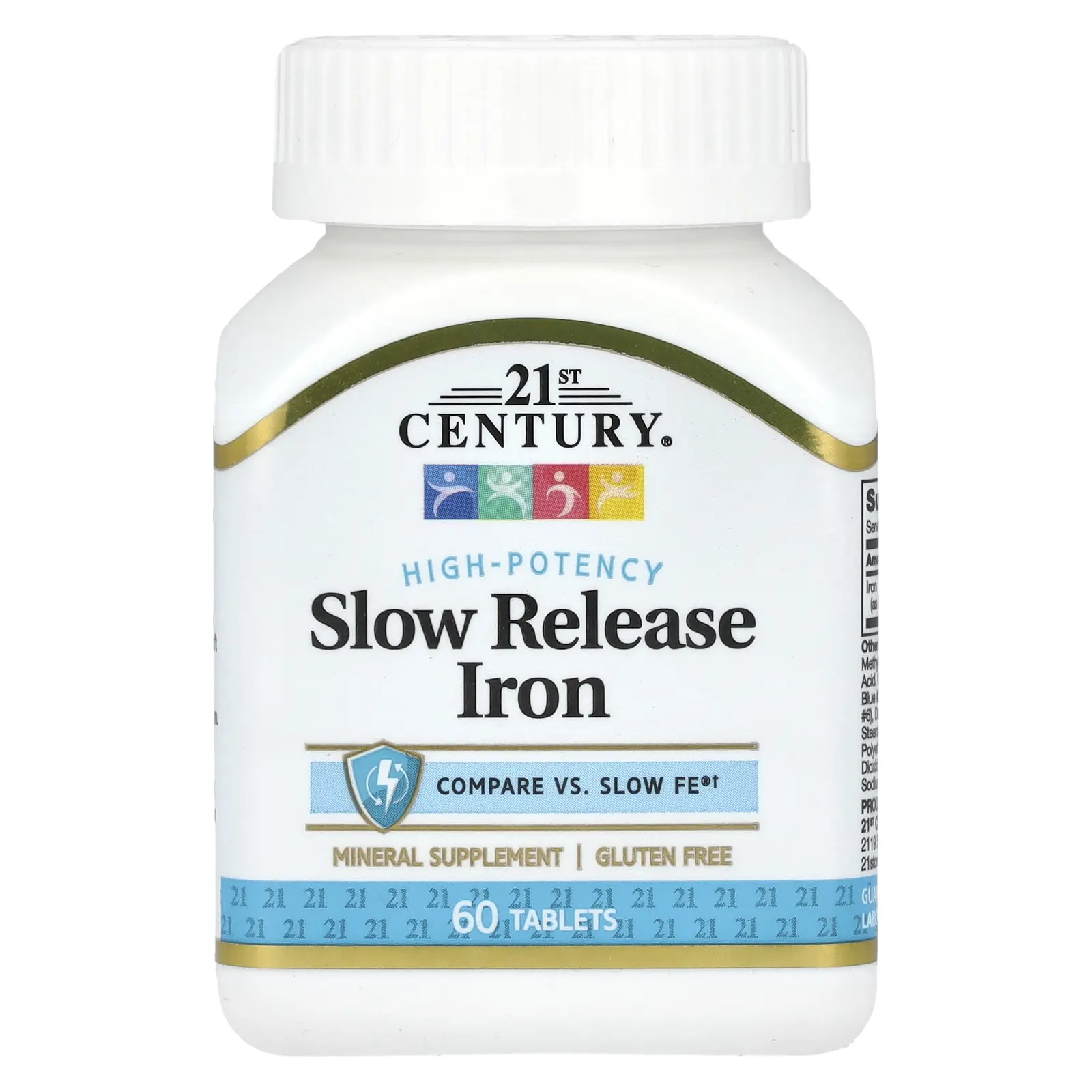 21st Century Slow Release Iron, High Potency, 45 mg , 60 Tablets