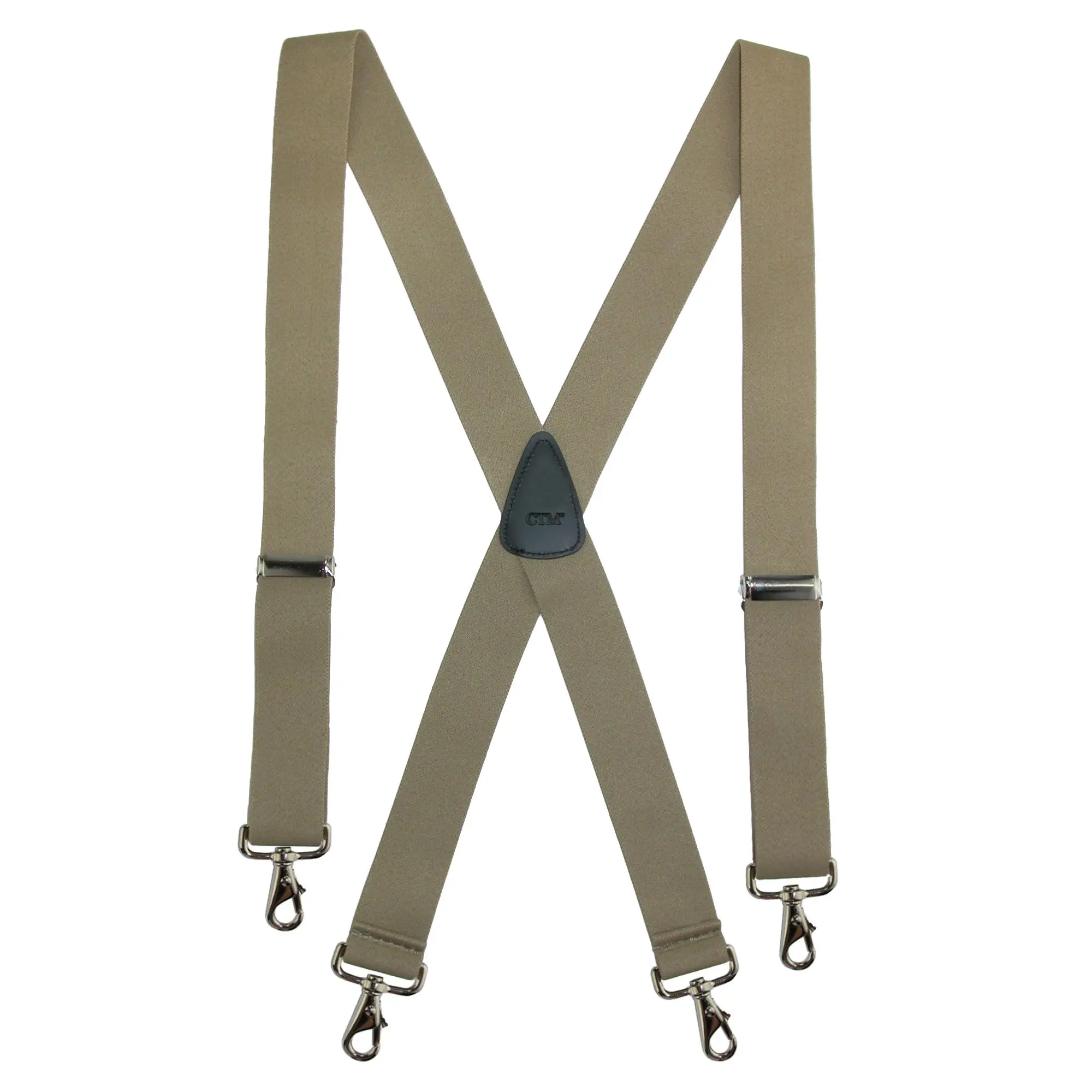 CTM Men's Elastic Solid Color X-Back Suspender with Swivel Hook Ends, Swivel Hook Suspenders