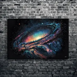 Pixelated Milky Way Galaxy Canvas , Space Wall Art, Astronomy gift, Universe Canvas , Iconic Wall Art home décor Frameless Poster 2