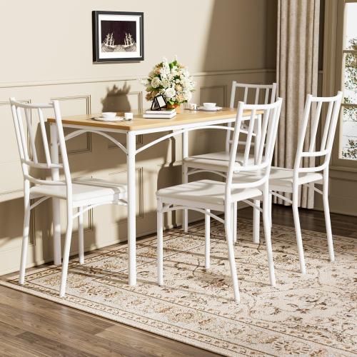 Bellemave  Dining Table Set, Bar Table with 4 Dining Benches, Kitchen Table Counter with Chairs, Industrial for Kitchen Breakfast Table, Living Room, Party Room, , 43.3″L x23.6″W x 30.1″H