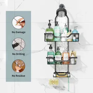 Rustproof Shower Organizer (1pc) – Large Hanging Caddy with Hooks, Shower Rack, Shampoo & Soap Holder, Easy-Access Durable Versatile Storage, Bathroom Organizing Accessories