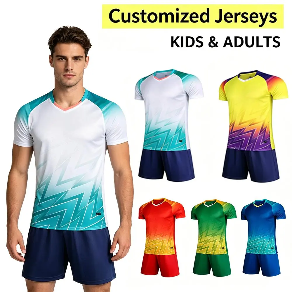 Personalised Foothball Kits Football Jerseys  for Men&boys Football Jersey Custom Soccer Jerseys 【Diy Name& Number】