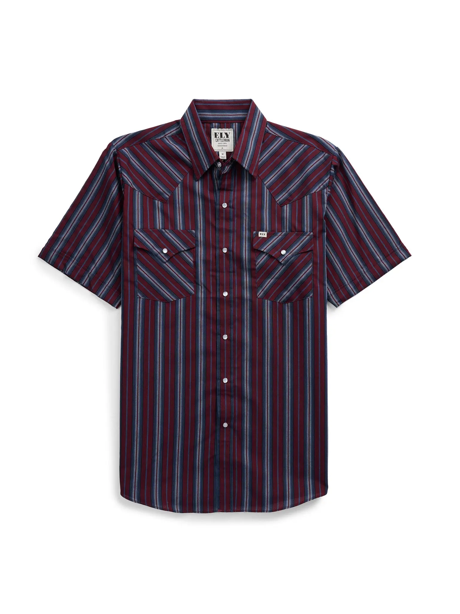 Men's Ely Cattleman Short Sleeve Stripe Western Snap Shirt