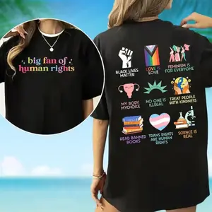 Cotton Big Fan Of Human Rights Shirt, FDT Shirt, Human Rights Shirt, Equality Shirt, Social Justice Shirt, Unisex Political Protest Tee, Activist Shirt