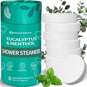 Shower Steamers Aromatherapy 8 Pack Christmas Stocking Stuffers for Teen Girls Women Men, Organic Eucalyptus & Menthol Essential Oil, White Elephant Gifts Spa Relaxing, Travel Essentials Aromatherapy