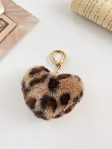 Fashionable High-Quality Simple Bag with Leopard Print Heart Charm, Stylish Accessory for Everyday Use, Perfect for Casual
