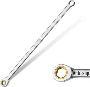 DURATECH 10mm Extra Long Anti-Slip Ratcheting Wrench, Double Box End Wrench, 12-point, Metric, CR-V Steel