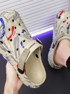 Men's Camo Print Slides, Casual Comfortable Breathable Slippers for Indoor Outdoor Wear, Trendy Shoes for Daily Wear, Boy