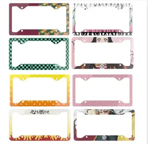 Demon Slayer Colorful License Plate Frame, Cute Car Decor, Car Accessories