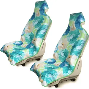 Waterproof Stain Resistant Towel Car Seat Cover,Universal Non-Slip for Car, Truck, SUV, Van Seat for Gym Workout,Swimming,Beach and Workout Outdoor , Machine Washable (2pcs Flower)