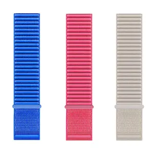 3 PCS Nylon Sport Style Magic Tape iWatch Band Compatible with iWatch 11/10 S9-S5 Ultra 1/2/3 Durable Wearable Workwear Look Mountain Grain Pattern