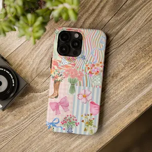 Sweet floral design pattern, durable and shock-absorbing glossy 2-in-1 phone case, suitable for iPhone 17, 16, 15, 14, 13, 12, 11 X, Samsung and other series models, can be given as a holiday gift to friends or home