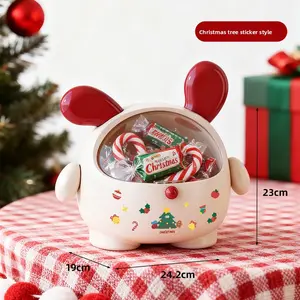 Cute Desktop Pet Christmas Candy Box Cartoon Decoration Dustproof Flip-Top Bedroom Hair Rope Jewelry Storage Box