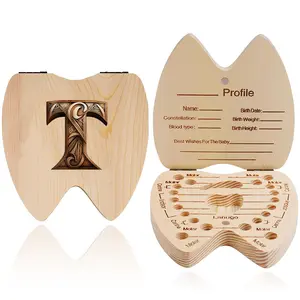 Wooden Milk Teeth Storage Box, Magnetic Closure Design, Durable & Safe Material, Perfect Baby Shower Gift, Keepsake Organizer