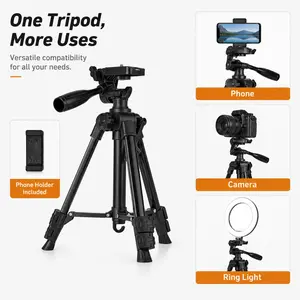 F30 Portable Camera Tripod Stand, Adjustable Desktop Tripod for Mirrorless Camera, Smartphone, Projector, Lightweight Travel Tripod