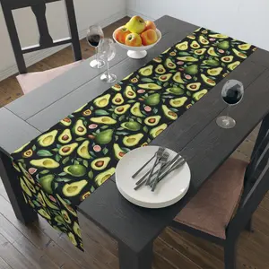 Avocado Table Runner, Polyester Table Runner, California Style, All year round, Kitchen, Dining, Table Decoration for Home, Party Decor