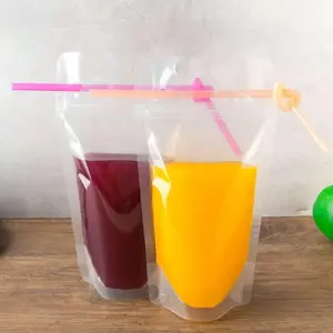 Portable Empty Juice Bag, Clear Leak Proof Juice Container with Handle, Drinkware Accessories for Home Kitchen Party, Organiser