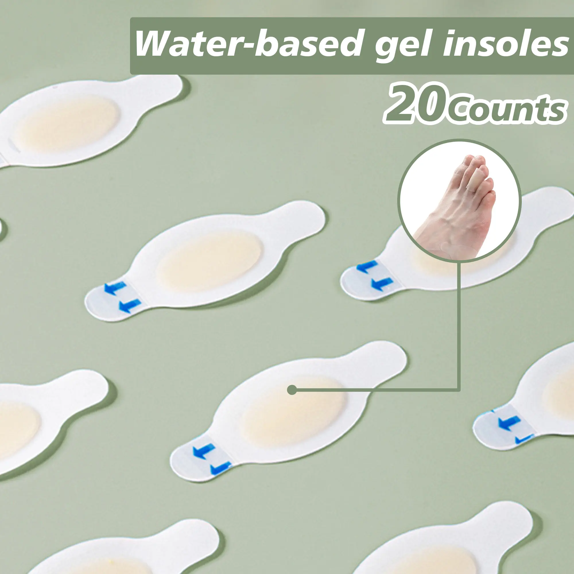 20 Counts Hydrocolloid Blister Bandages for Feet, water resistant to keep blisters shielded from water during washing or rain