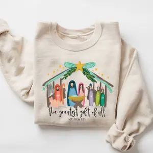 Christian Christmas Sweatshirt, Nativity Scene Sweater, Christmas Nativity Shirt, True Story Nativity, Religious Christmas Gifts, Jesus Tee Cotton Womenswear