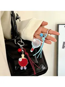Backpack accessories, small pendants, couple's charms, cute cartoon ping-pong, badminton, football keychains, versatile pendants