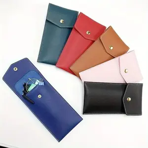 PU Leather Pencil Case Storage Bag, Portable Stationery Organizer for Students, Large Capacity Business Office Pen Holder