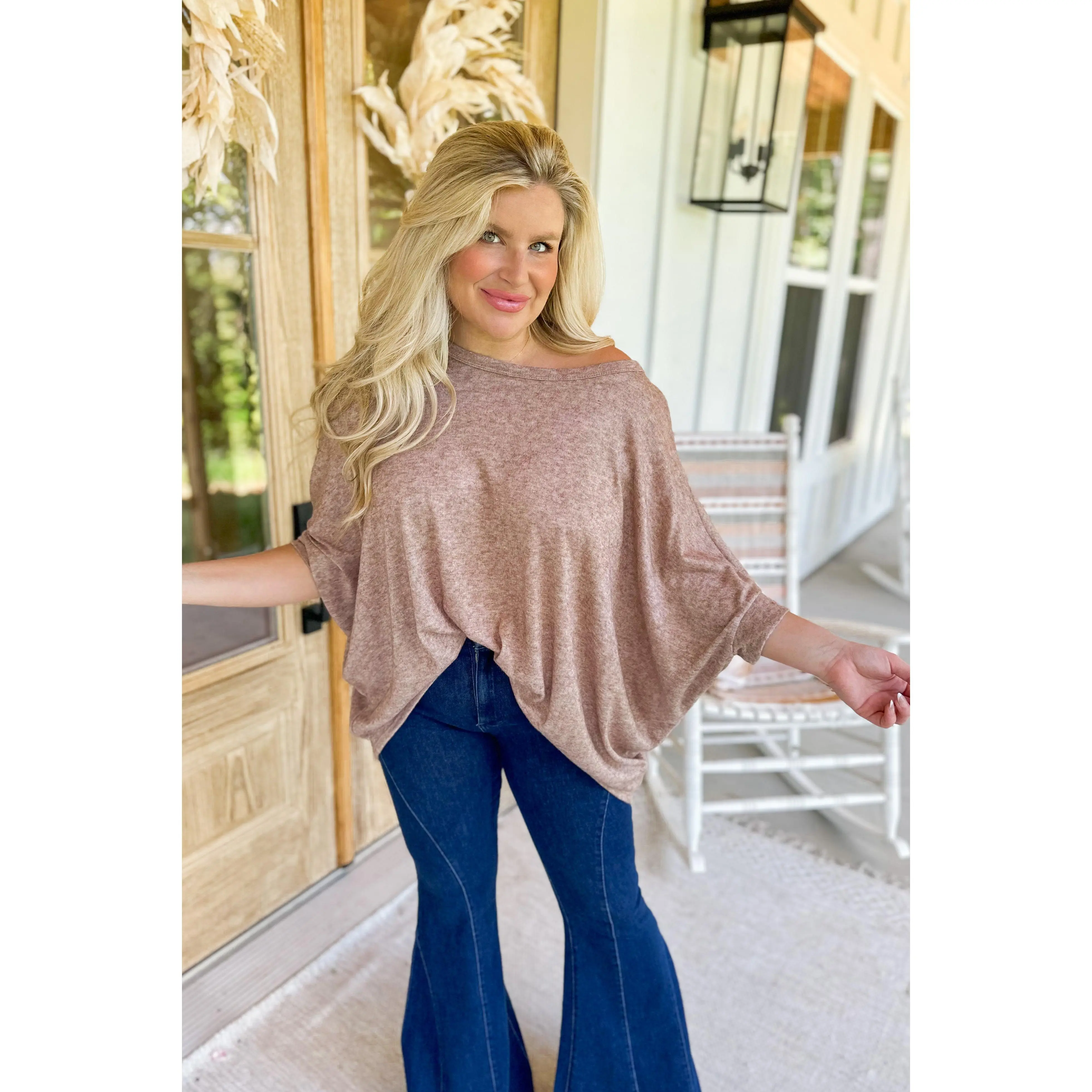 Morty Knit Dolman Sleeved Boat Neck Top *FINAL SALE*