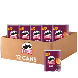 Potato Crisps Chips, Lunch Snacks, Office and Kids Snacks, Grab N' Go, BBQ (12 Cans)