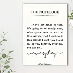 Framed 1pc Inspirational 'The Notebook' Quote Canvas Wall Art, Pine Wood Framed Vintage Poster, Indoor/Outdoor Decorative. Idea Gift For New Year, Thanksgiving Day, Christmas, For Room Decor, Kitchen Decor, Living Room, Halloween Decor, Bathroom Decor, Ho