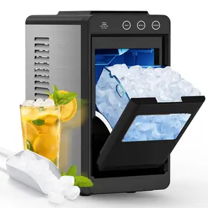Ice Maker Countertop, Portable Ice Machine with Self-Cleaning, 26Lbs/24Hrs, 8  Ice in 6 Mins with 2 Sizes, Scoop & Basket, Quiet Compact Ice Makers Countertop for /Kitchen/Camping