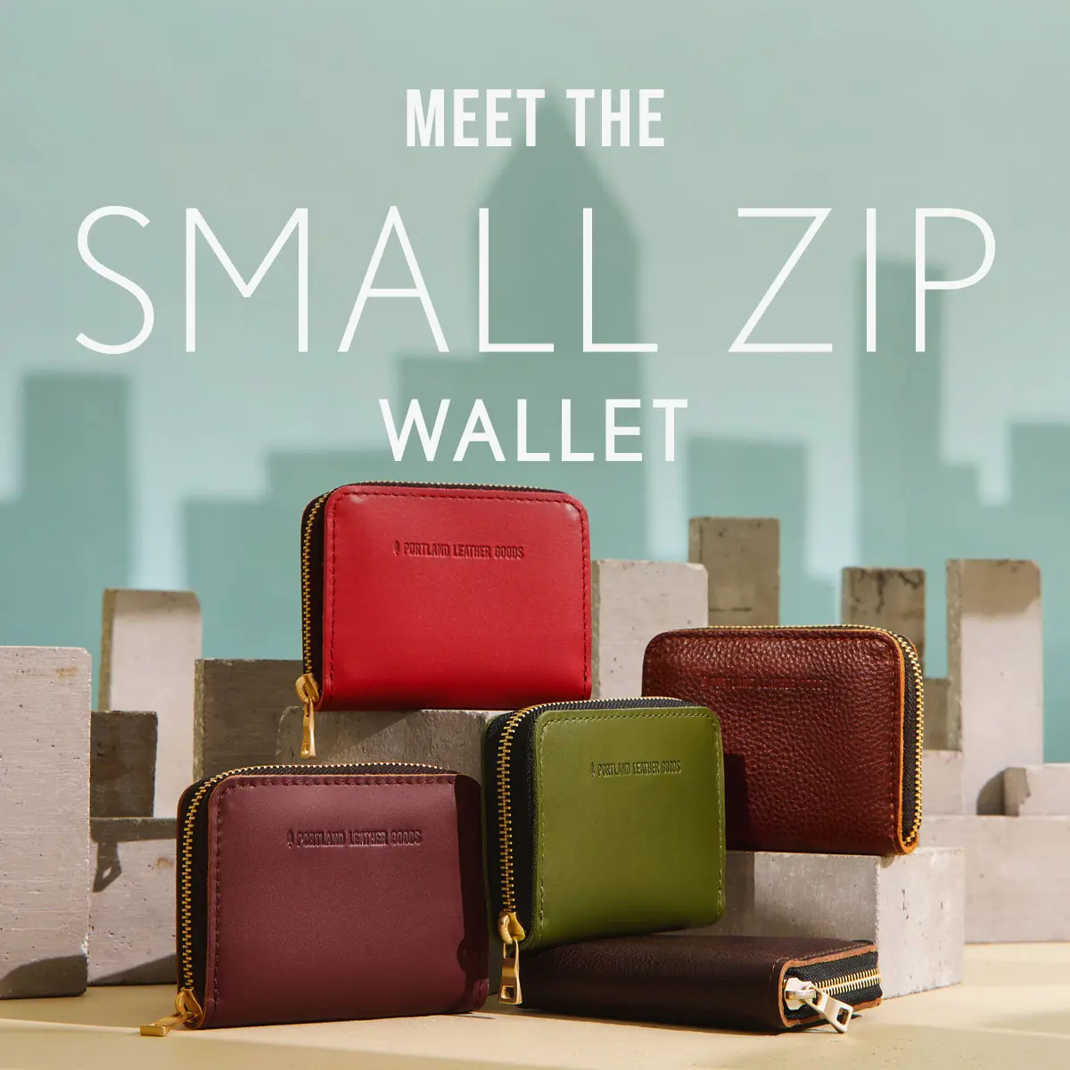 Portland Leather Small Zip Wallet - Secure Compact Storage - Leather Wallet, Zip Closure, Card Slots