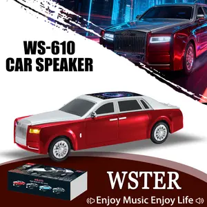 WSTER WS-610 Vintage Rolls-Royce Car Model Bluetooth Speaker with Heavy Subwoofer High Volume Desktop Ornament Bluetooth 5.0 Wireless Connection TF Cards USB Drives Quality Home Gift TikTokShopBlackFriday Player Music Stereo - Audio