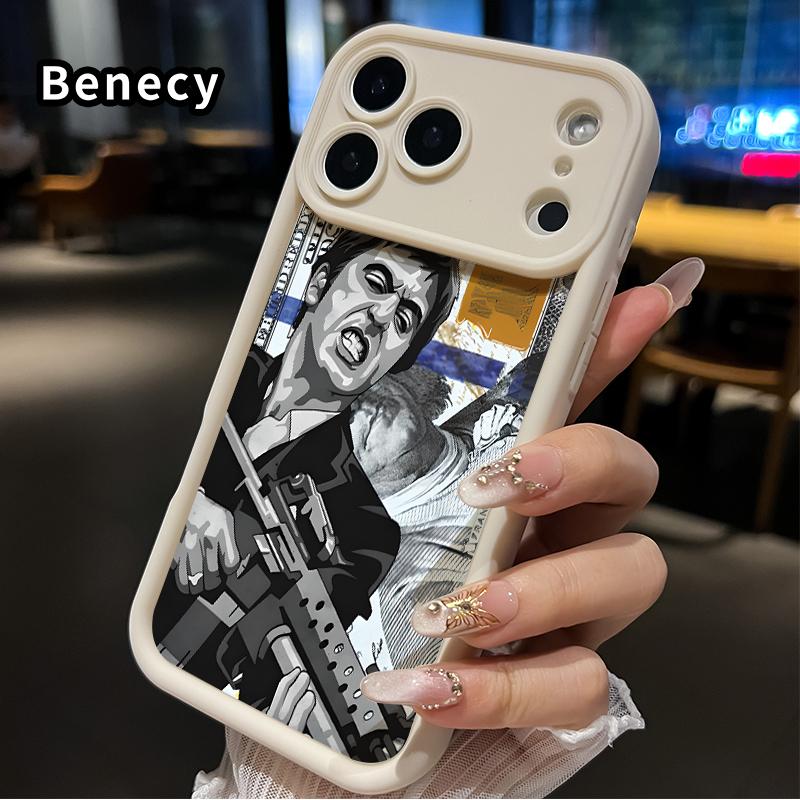 Creative Scar Face Painted Pattern Phone Case for iPhone 16 17 15 14 Pro Max 13 12 11 Air XR XS E Plus Shockproof Drop Protection Rugged Durable Silicone Cover Protective Smartphone Casing