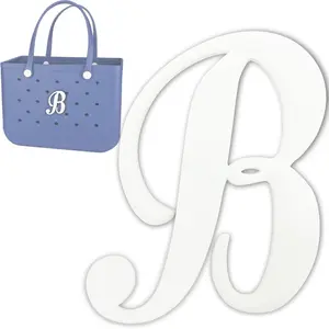 Letter Charms for Bog Bag,Decorative Alphabet Bogg Bag Accessories Lettering Insert Charm Compatible with Bogg Bag Original Models,Charms for Rubber Beach Tote Bag White B