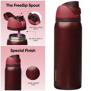 Owala 32oz FreeSip Water Bottle Black Cherry – Double Wall Insulated, BPA Free, Gym & Travel Essential
