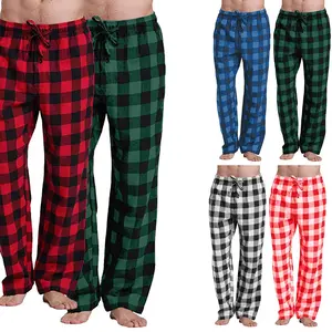 Men’s Cotton Flannel Pajama Pants – Cozy Plaid Lounge Sleep Bottoms for Winter