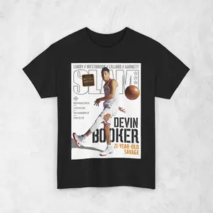 Devin Booker Shirt, Phoenix NB4 Cover T-Shirt, Unisex Sports Tee, Vintage Retro Basketball Streetwear, Gift For Men, Dad, Guys