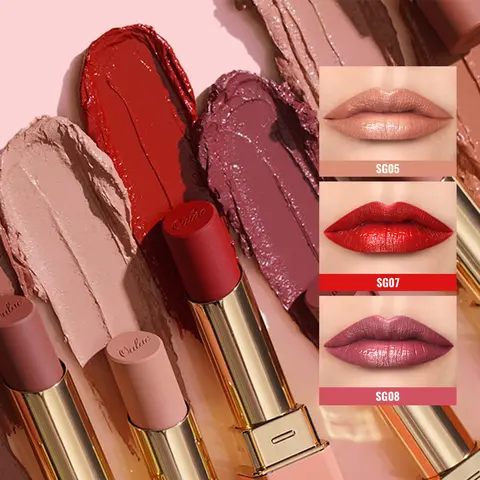 OULAC Sensual Glow Crème Lipstick - Long Lasting Satin Finish, Smooth & Creamy, Infused with Hyaluronic Acid, Vegan & Gluten-Free. Christmas Gifts for Women
