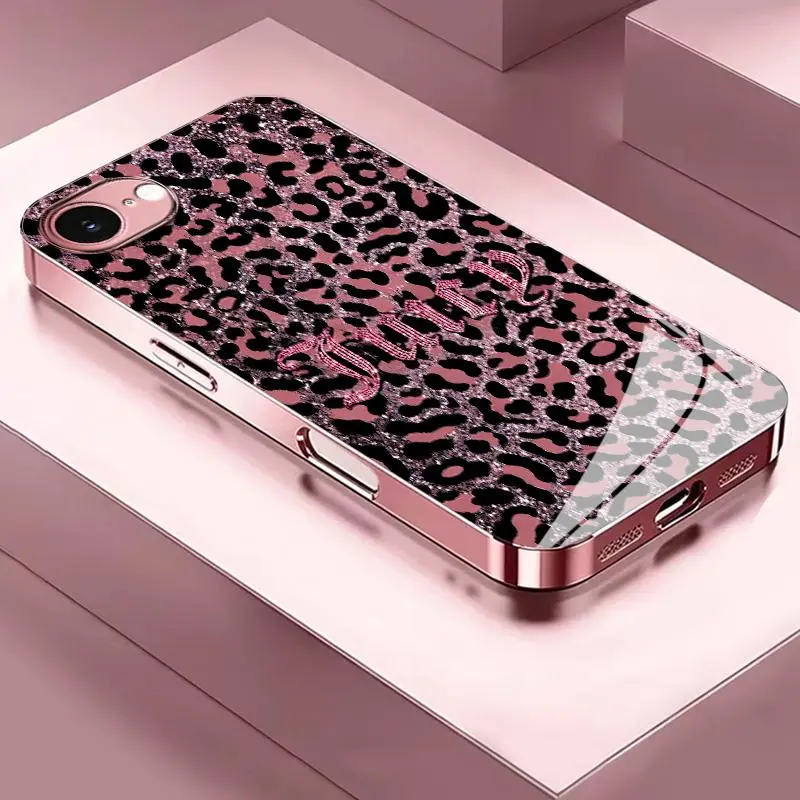 Suitable for [iPhone 16e] Women's high-end phone case,Electroplated glass finish featuring classic leopard-print elements—enjoy free shipping when you buy now.YM99