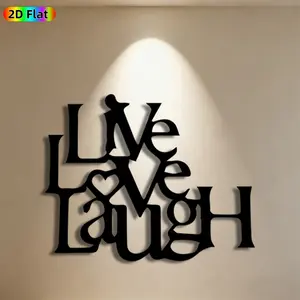 1pc "Live Laugh Love" Metal Wall Art, Heart-Embedded "Live Laugh Love" Statue Mural, Ideal Gift for Valentine's Day, Wedding, Love & Home Decor Enthusiasts,  Metal Wall Decor , Perfect for Bedroom Wall & Patio Fence, Romantic Home Decor Accent