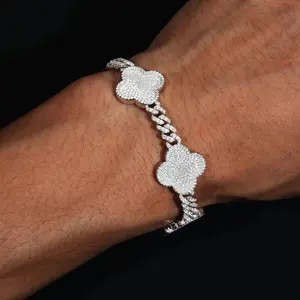 Four Leaf Clover Cuban Link Bracelet - 6mm