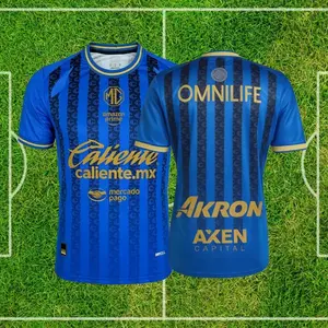 25 26 Chivas de Guadalajara 3rd Away Soccer Jersey Mexico LIGA MX Fans Version Short Sleeve Jersey Quick Dry Football Jersey Blue Quick-Dry