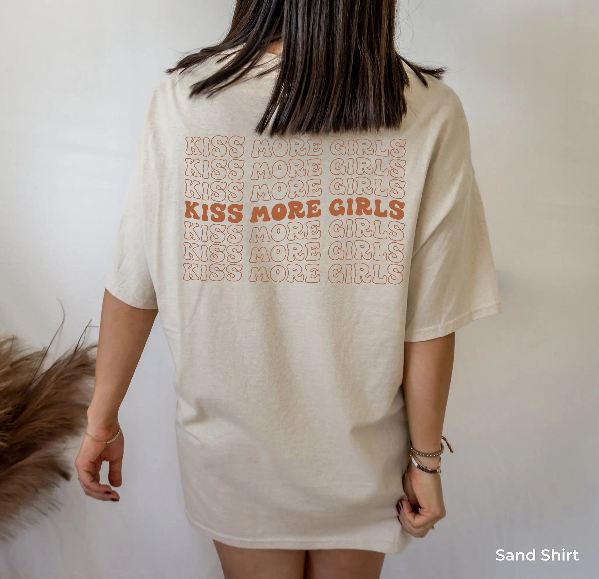 Women's Spring Aesthetic Lesbian Hoodie Lgbtq Sweatshirt Women's Pride Month Shirt Lesbian Pride Shirt Kiss More Girls T-shirt Lgbtq Ally Gifts G8079 Cotton Sleeve