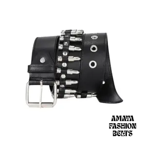 Punk Fashion Bullet belt/ PU leather belt/ belts for men/ belts for women/ Fashion Belts
