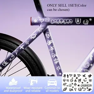 1SET Street Graffiti Mini Pattern Sticker Set, Suitable for Bicycle Frame/Car Body/Window/Skateboard Deck/Luggage, Niche Personalized Decor Decals, Waterproof & Dustproof, Inject Street Playful Vibe into Your Gear, Car Decorative Sticker