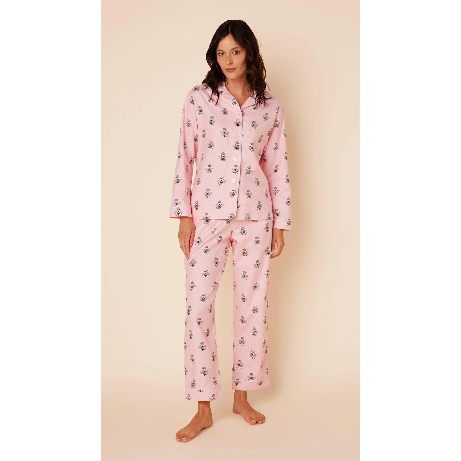 Queen Bee Flannel Pajama - Pink