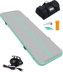 BEYOND MARINA Air Gymnastics Tumble Track 4/8 inches Thickness Inflatable Tumbling 10ft/13ft/16ft/20ft Air Mats for Home Use Training/Cheerleading/Yoga/Water with Electric Pump