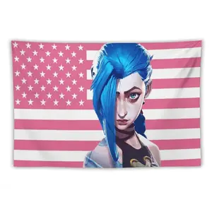 Arcane American Flag Tapestry |Wall Hanging, Gamer Flag, Nerdy Decor, Arcane Merch, Gamer Art, Gift for Gamer